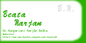 beata marjan business card